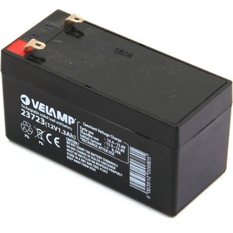 Batterie plomb rechargeable 12V 1,3Ah avec connexions Faston F1 - VELAMP - 23723