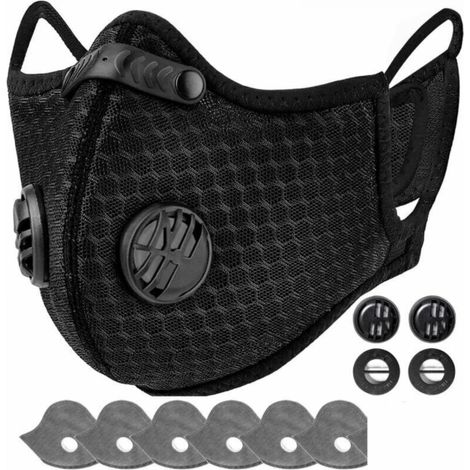 Washable and Reusable Dust Mask with 6 Filters for Running, Cycling, and Outdoor Activities (1/5)