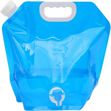 Sac de stockage d'eau pliable de grande capacité (10 L) avec valve, étanche et portable, de qualité alimentaire, idéal pour le camping, la randonnée et les activités de plein air.-AquaForge (1/4)