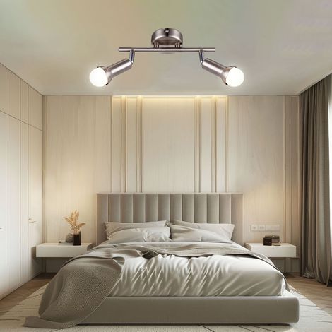 Deckenleuchte Strahler schwenkbar Spotlampe 2 Flammig Flurleuchte Spotleuchte, Metall, 2x LED 4W 400Lm warmweiß, L 25 cm