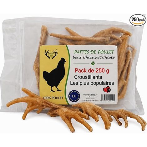 Friandises Déshydratées à Mâcher, Pattes de Poulet, 250 GR. (1/5)