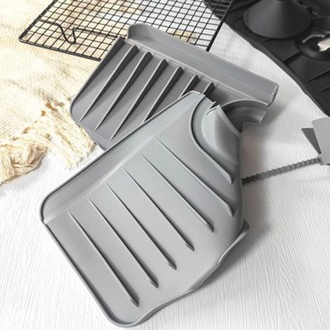 Tapis D'évier en Silicone Antidérapant Cuisine, Tapis de Drainage Absorbant Facile à (1/4)