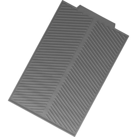 Tapis de table en silicone isolant thermique, drainable, gris, protège-plat, dessous de plat, manique de cuisine, 2 pièces (1/5)