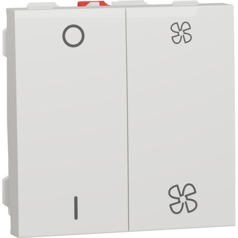 Schneider Electric – Mécanisme de commande VMC ON/OFF 10A – 2 vitesses – 2 modules – Blanc – Installation facile par borne automatique (1/4)