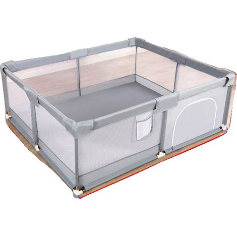 Parc pour enfants avec protection en mousse, aire de jeux pour enfants avec balles, terrain de jeu pour bébés, Gris 200 200cm (1/2)