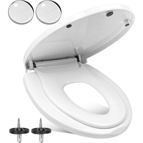 Abattant WC avec Frein de Chute, Lunette WC avec Cuvette Toilette (1/5)