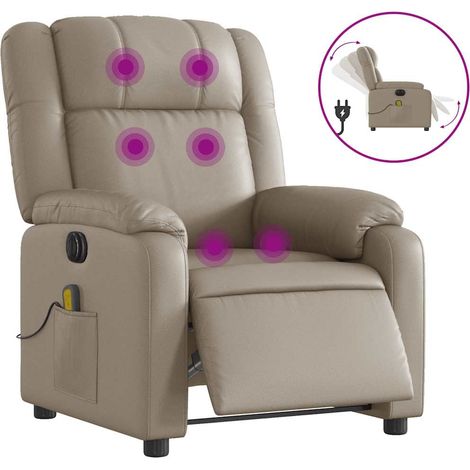 Maison Exclusive - Massagesessel Elektrisch Cappuccino-Braun Kuns
