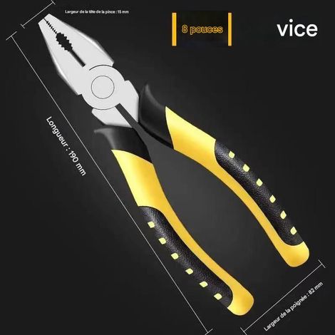 Pince universelle - Mâchoires forgées en acier au carbone (Cr-V) - Plusieurs tailles (1/5)