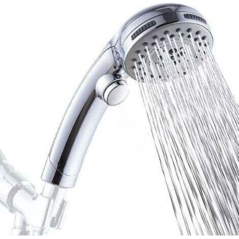 Pommeau de douche Arrêt instantané Pommeau de douchette 5 buses au choix Pommeau de douche（blanc） (1/5)