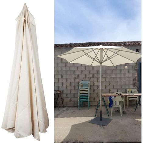 Housse de rechange pour parasol 3m 8 nervures avec aérations pour parasols déportés, parasols à mât central et tout parasol de jardin (1/5)