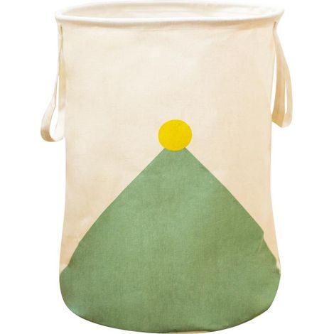 Panier à linge sale 35×50cm Vert, en coton et lin imperméable, pliable, corbeille de rangement pour linge, housse lavable, pratique pour maison et chambre (1/5)