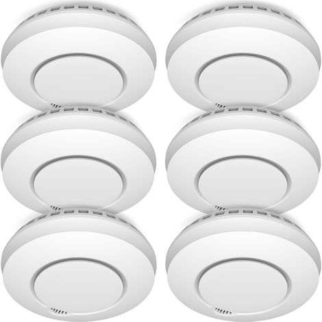 6er Set vernetzbare optische Rauchmelder mit Batterie für ELRO Connects Ø 11,5cm