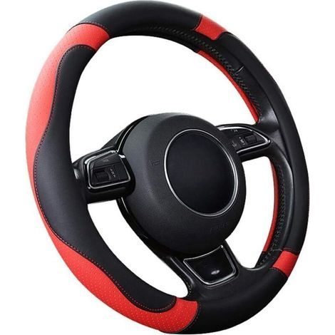Coprivolante universale in microfibra effetto pelle, 37-38 cm / 15", antiscivolo, traspirante, resistente (rosso) (1/4)