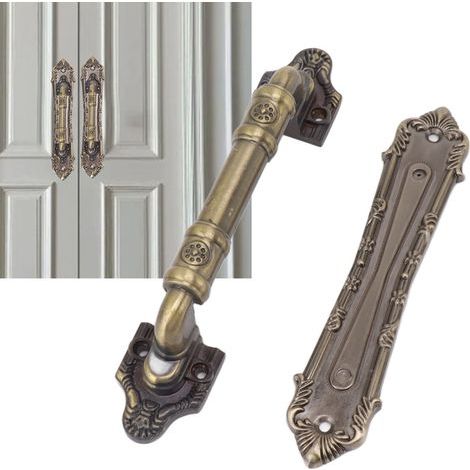 Vintage-Türgriff aus Bronze – Zuggriff für Schiebetür und Kleiderschrank, Eisenmaterial, korrosionsbeständig galvanisiert, einfach zu installieren mit 8 Schrauben (1/5)