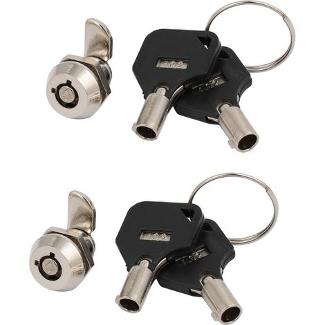 2 pièces Schranktür Schublade panneau métallique Rohr Cam Lock casier argent tonne avec 4 boutons (1/3)