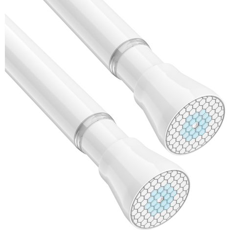 Lot de 2 tringles à rideaux de douche extensibles de 76,2 à 162,6 cm Pour fenêtre, armoire, porte, cuisine Blanc (1/5)