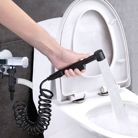 SNQ – Flexible de douche 2 m – Tuyau rétractable avec interface en cuivre – Conception anti-nœud pour douchette et bidet – Matériaux durables