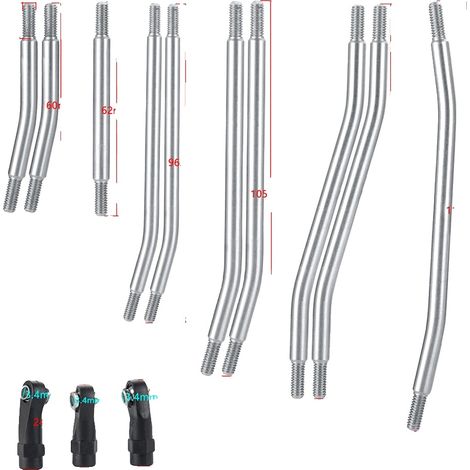 Barra de acoplamiento del chasis de acero inoxidable, compatible con vehículos todoterreno TRX-4, distancia entre ejes de 313 mm. (1/2)