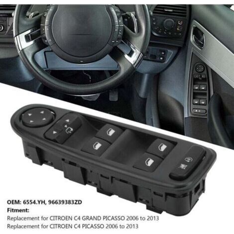 Commande Leve Vitre C4 Picasso 6554.YH Commutateur Interrupteur Bouton Lève Vitre Pour Citroen C4 Grand Picasso