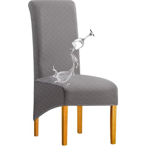 Funda para silla, Funda de asiento, Tapicería antideslizante para silla, Funda de silla extraíble, Fundas lavables, Universal, Gris claro (1/5)