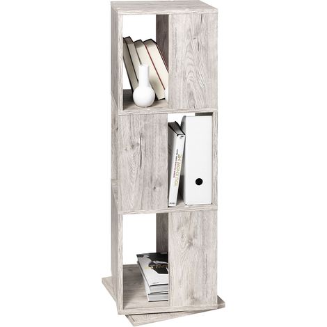 étagère rotative, en Version chêne Sable, Dimensions env. Panneau de Particules mélaminé 34 x 108 x 34 cm