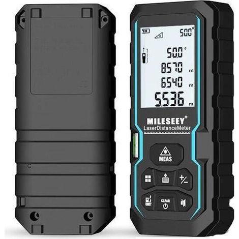 Télémètre Laser Numérique , LM50 50m Mètre Laser numérique,Mesure du théorème de Longueur/Zone/Volume/Théorème de Pythagore avec Rétroéclairage LCD , IP54 (1/4)