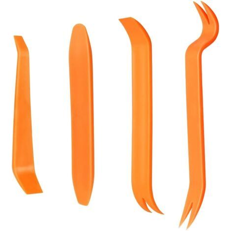 Kit d'outils d'installation automobile Orange (4 pièces) Convient pour l'installation de radios et de systèmes audio dans les voitures
