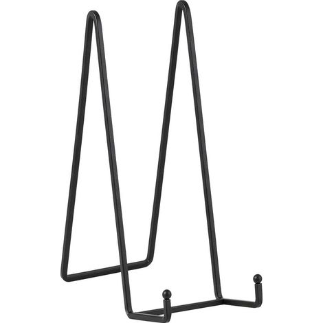 Support pour assiette décorative - Chevalet en métal - Support pour cadre photo - Chevalets de table pour très grandes assiettes - Noir - Lot de 2 - 30 cm (1/5)