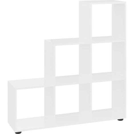 Maison Exclusive - Libreria a Scala Bianco Lucido 107 cm in Legno Multistrato (1/5)