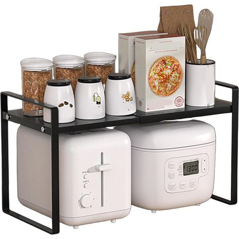 Extendable Kitchen Shelf, Adjustable Metal Worktop Organizer (1/5)
