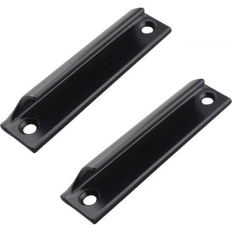 manijas de aleación de aluminio para puertas interiores, balcones y exteriores, para ventanas, herrajes para muebles con 4 tornillos (negro)