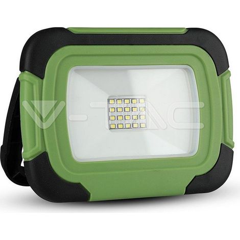 V-TAC VT-10-R Faro led 10W chip samsung ricaricabile a batteria bianco freddo 6400K corpo in plastica IP44 - sku 503 (1/5)