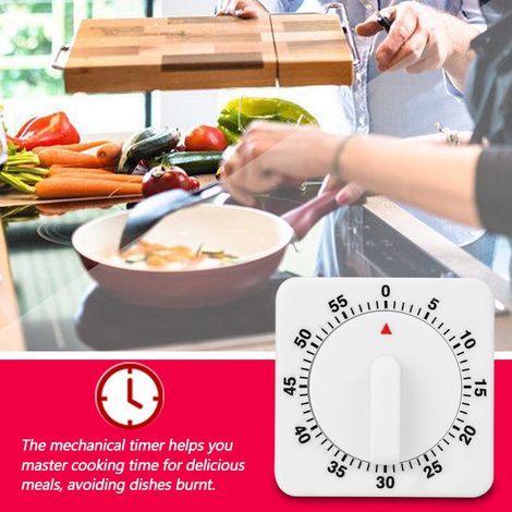 Minuteur mécanique 60 minutes - Outil de cuisine portable