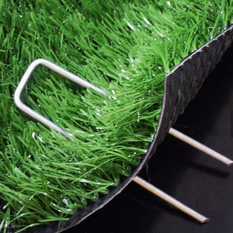 Agraphes De Fixation En Galvanisé, 50 Pcs Agrafes De Jardin Et 50 Rondelles, Anti Rouille Piquets De Fixation De Jardin, Pelouse A (1/5)