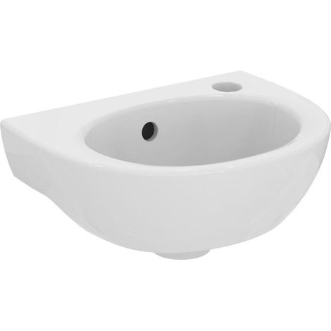 Ideal Standard Eurovit - Handwaschbecken, 350x 26 cm, mit Überfall, mit Loch für Armatur rechts, weiß E871601 (1/3)