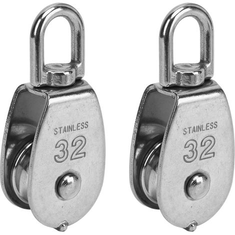 2 Blocs de Poulie en Acier Inoxydable 304 pour Système de Câble de Fitness et Maison, Économisez Temps et Effort (1/5)