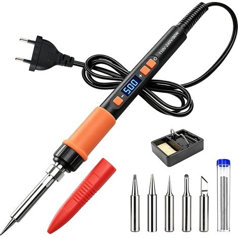 Fer à Souder Étain 90W, Kit Fer à Soudure 8-en-1 avec Température Réglable (1/5)