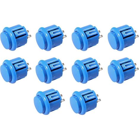 Set mit 10 reaktionsschnellen 24-mm-Arcade-Tasten, blau (1/5)