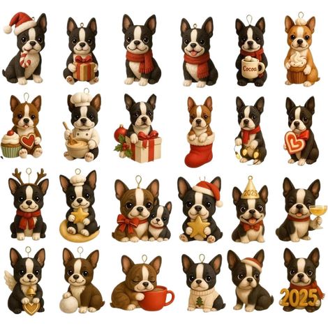 Calendrier De L'Avent Avec Ornements Terrier De Noël 2D 24 Jours Pendentifs  Ornements de Compte à Rebours de Noël Pour École Dortoir Vacances Anniversaire Bureaux Maison Chambre (1/5)