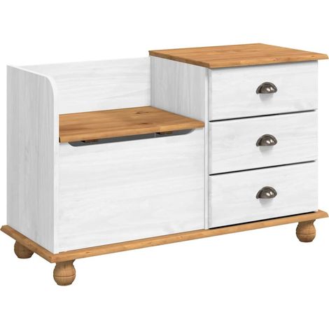 Maison Exclusive - Panchina con contenitore ASKIM Bianco 100 x 39 x 62 cm