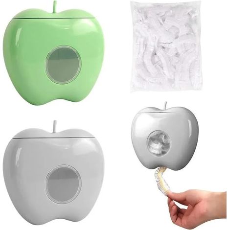 2 Pièces Boîte De Rangement Pour Film Plastique Avec 200 Films Étirables De Élastiques, Distributeur De Film Alimentaire Plastique B (1/4)