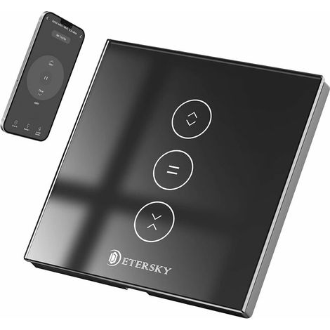 VURAHOME - Interrupteur Volet Roulant Connecté, Interrupteur Volet Roulant Wifi,Compatible Avec Alexa/Google Home, Interupteur Connecté Tactile Rétro Éclairage Peut Éteindre Led Timer App Contrôle,Noi (1/5)