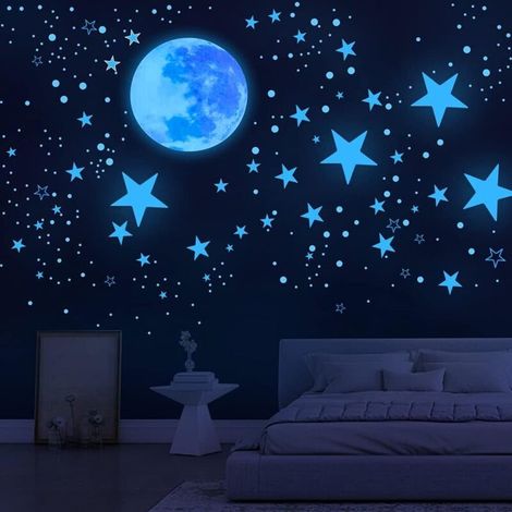 Étoiles phosphorescentes pour plafond, décor de chambre d'enfants garçons filles, choses sympas pour votre chambre, autocollants muraux pour chambre à coucher, salle de jeux, salon (1/5)