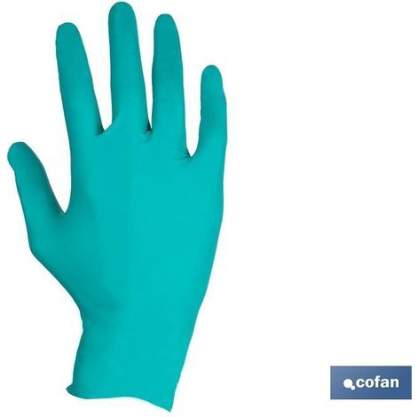 Guantes de nitrilo verdes estériles 100 uds, protección fitosanitaria y sin polvo (1/4)