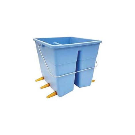 Secchio Poppatoio Ovini Con 6 Tettarelle E 6 Valvole Alluminio - lt.11 colore azzurro
