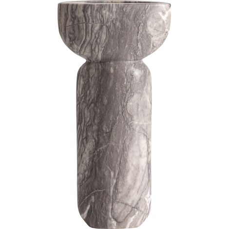Vase en marbre gris contemporain - gris marbré (1/2)