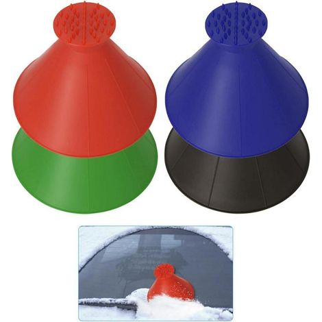 Forreen Eiskratzer Auto 4 Stücke Eisschaber Rund Multifunktional Schneeschaufel (1/5)