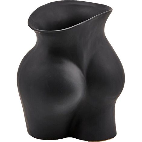 EDG Enzo De Gasperi Vaso Chakra Booty H 26 Cm 22 x 16 Cm Ceramica Nero (1/3)