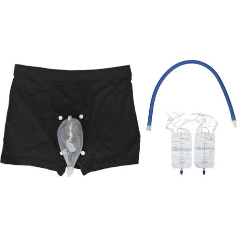 Bolsa recolectora de orina de silicona para hombres, sistema a prueba de fugas con catéter urinario, para la incontinencia. (1/5)