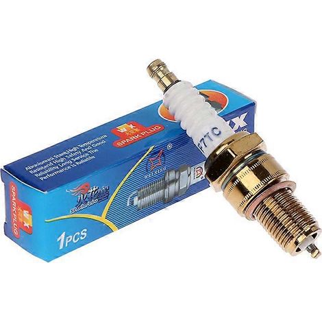 Une bougie d'allumage F7TC, compatible avec les générateurs, les tondeuses à gazon, les tracteurs, les motoculteurs, les pompes à eau, les karts, les machines agricoles, etc., dimensions 81,4 cm. (1/5)